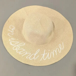 J Crew‎ Sunhat ⛱️ "On Island Time" Straw Floppy Hat Summer Vacation Resortwear